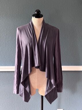 Z Supply Women's Draped Open Front Cardigan Sweater - The Suede Waterfall